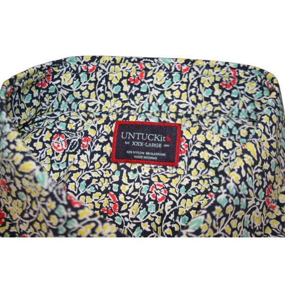 UNTUCKit Other - UNTUCKit Britton 3XL Floral Performance Shirt Men Big & Tall XXX-Large Navy Golf